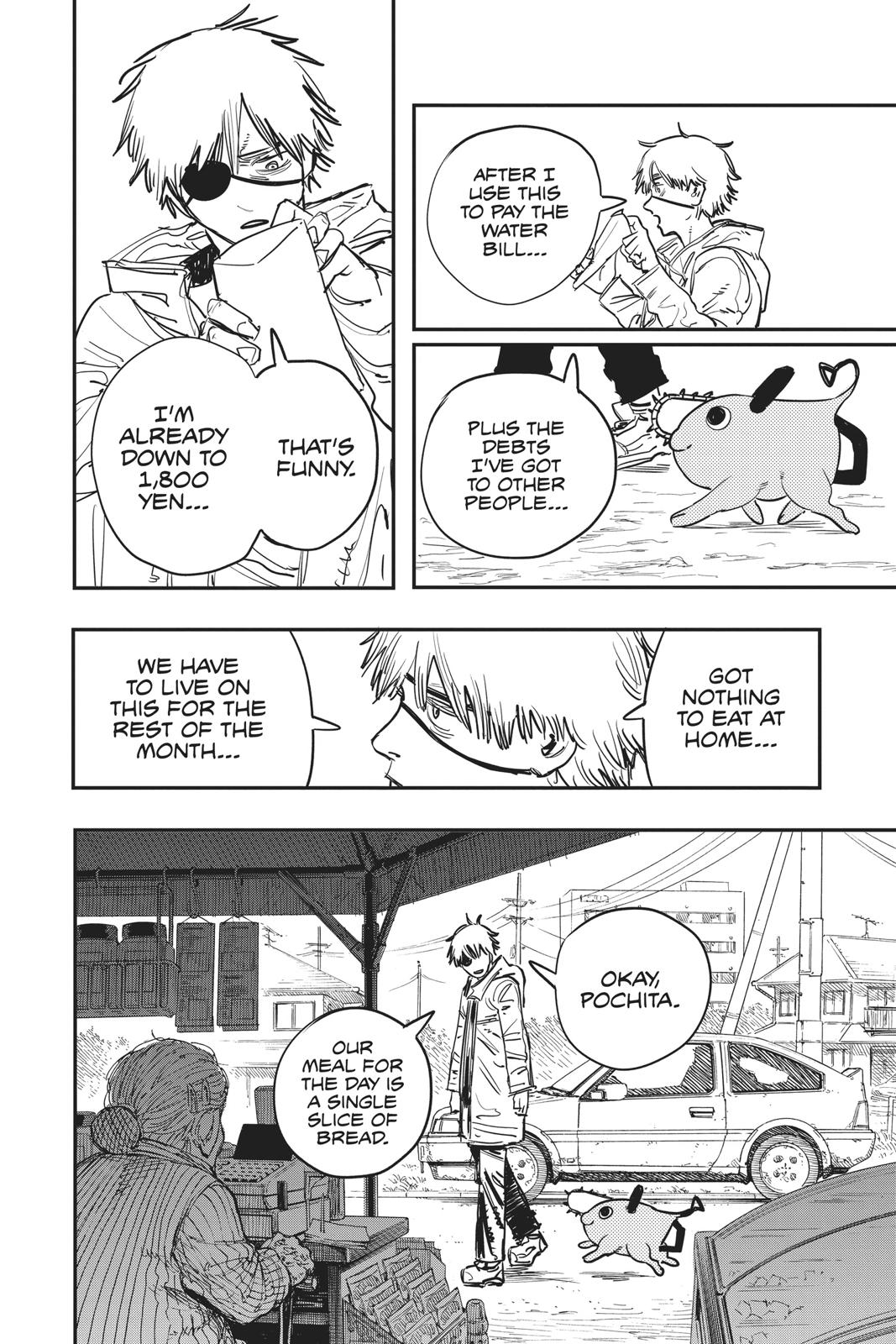 Chainsaw Man Manga Chapter 1 page 10 - Dog & Chainsaw scene