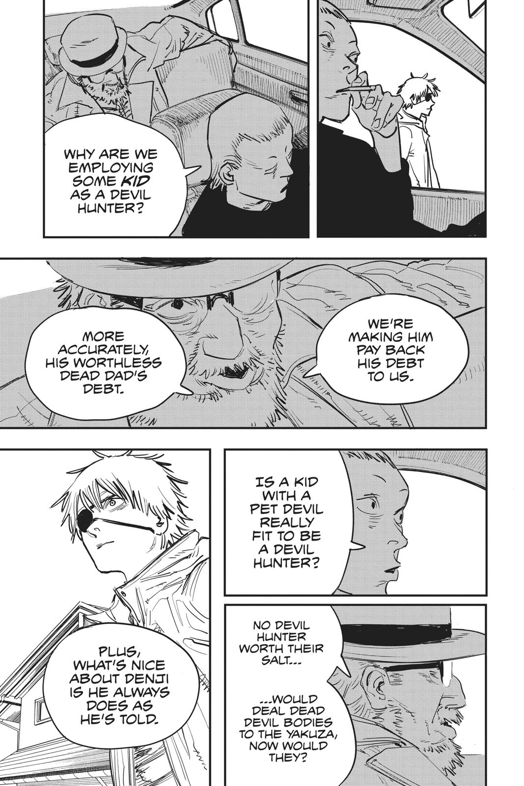 Chainsaw Man Manga Chapter 1 page 11 - Dog & Chainsaw scene