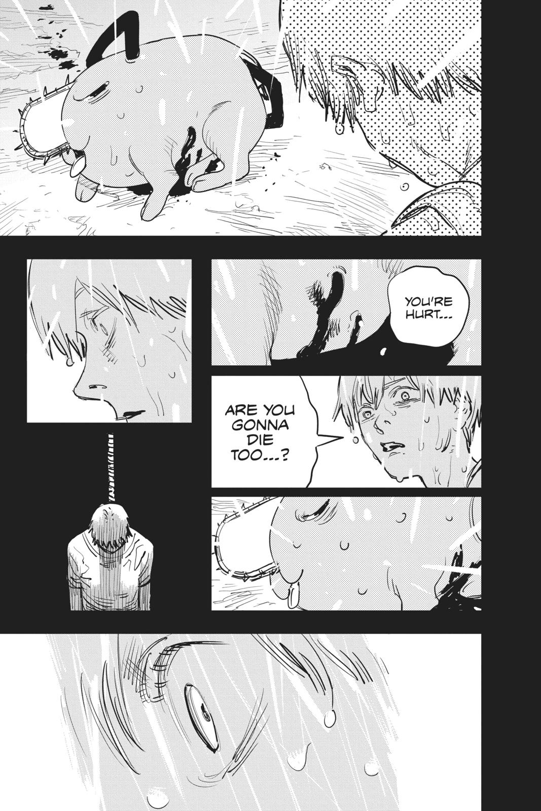 Chainsaw Man Manga Chapter 1 page 17 - Dog & Chainsaw scene