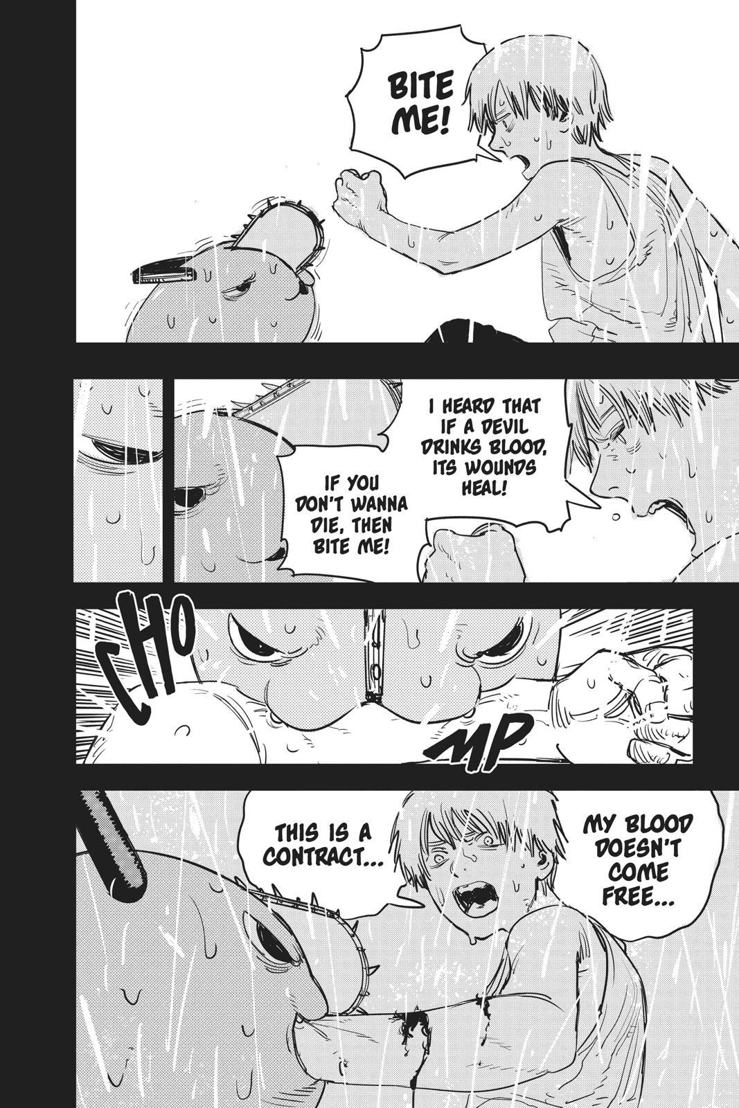 Chainsaw Man Manga Chapter 1 page 18 - Dog & Chainsaw scene