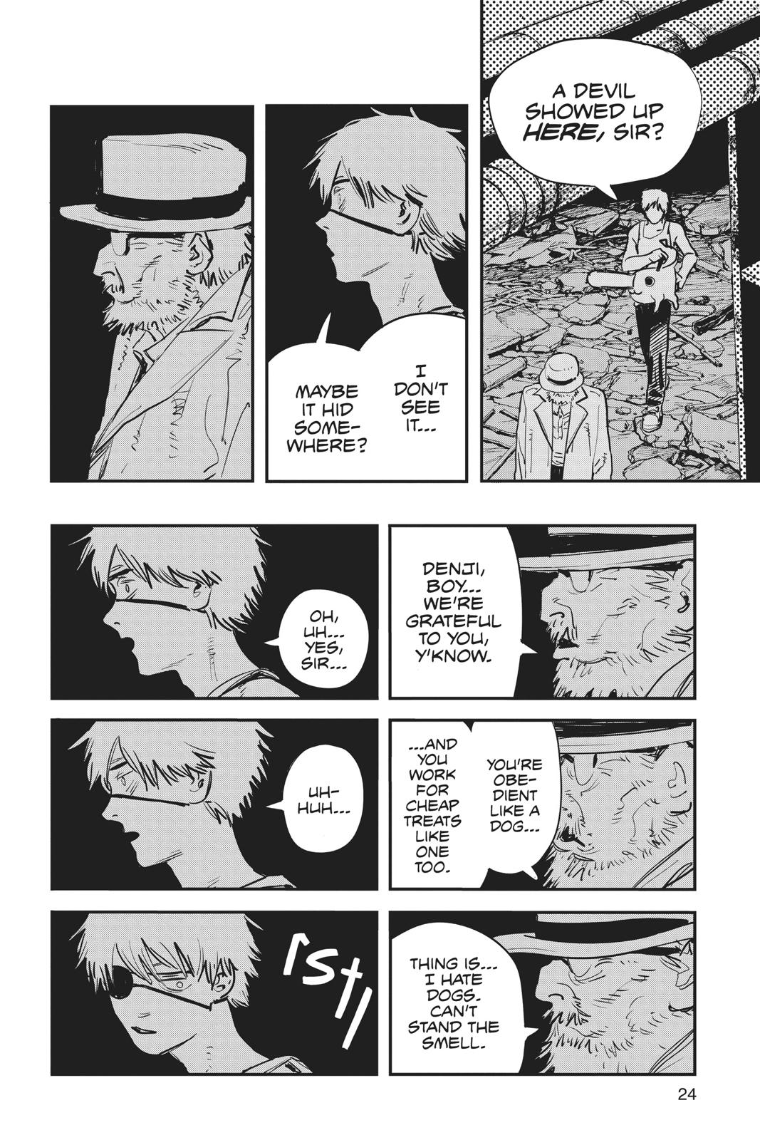 Chainsaw Man Manga Chapter 1 page 24 - Dog & Chainsaw scene