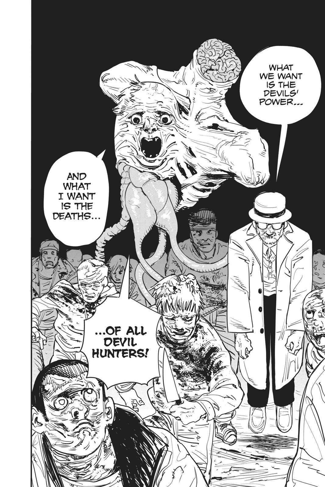 Chainsaw Man Manga Chapter 1 page 26 - Dog & Chainsaw scene