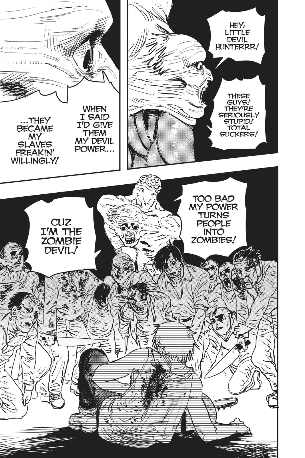 Chainsaw Man Manga Chapter 1 page 27 - Dog & Chainsaw scene