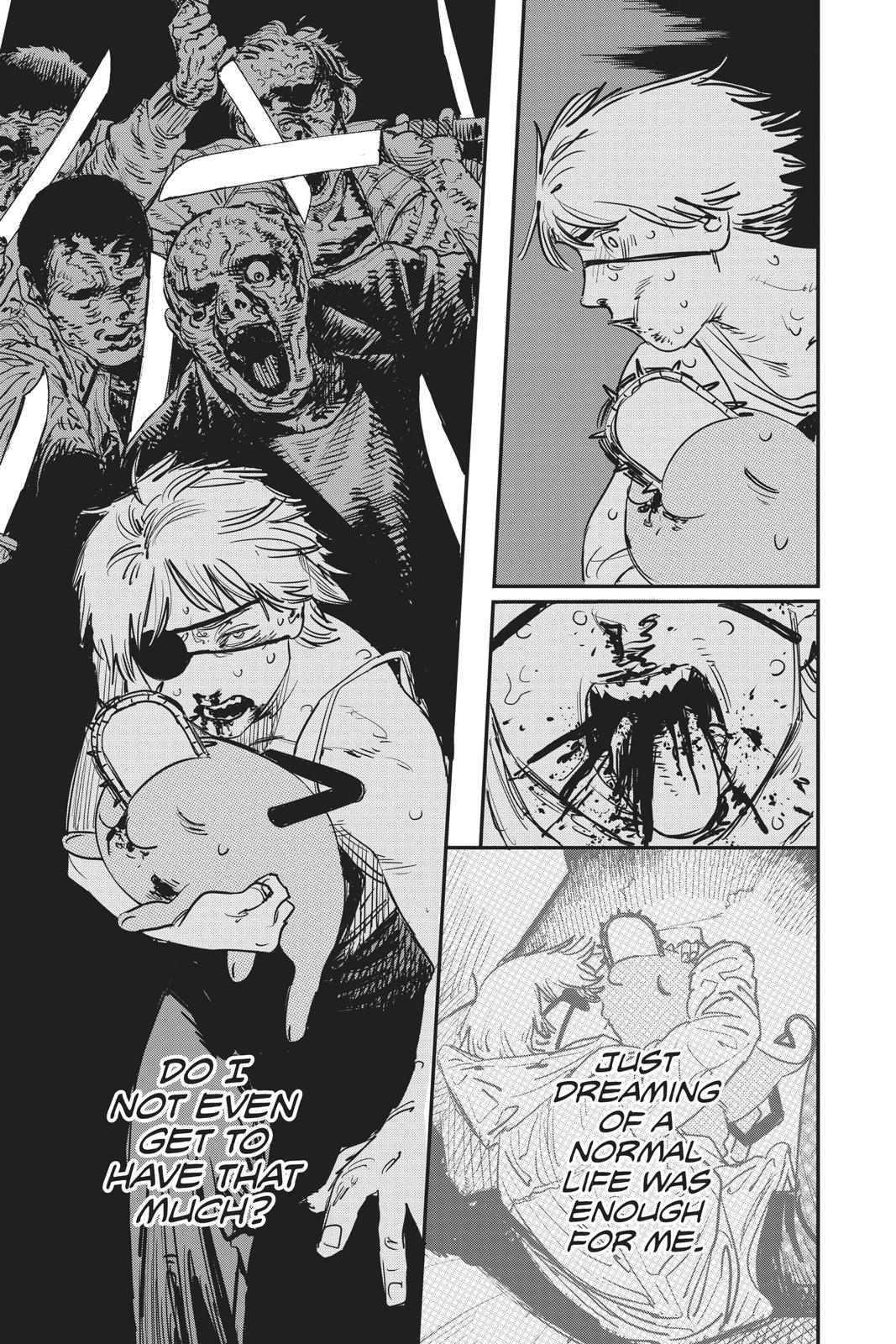 Chainsaw Man Manga Chapter 1 page 29 - Dog & Chainsaw scene