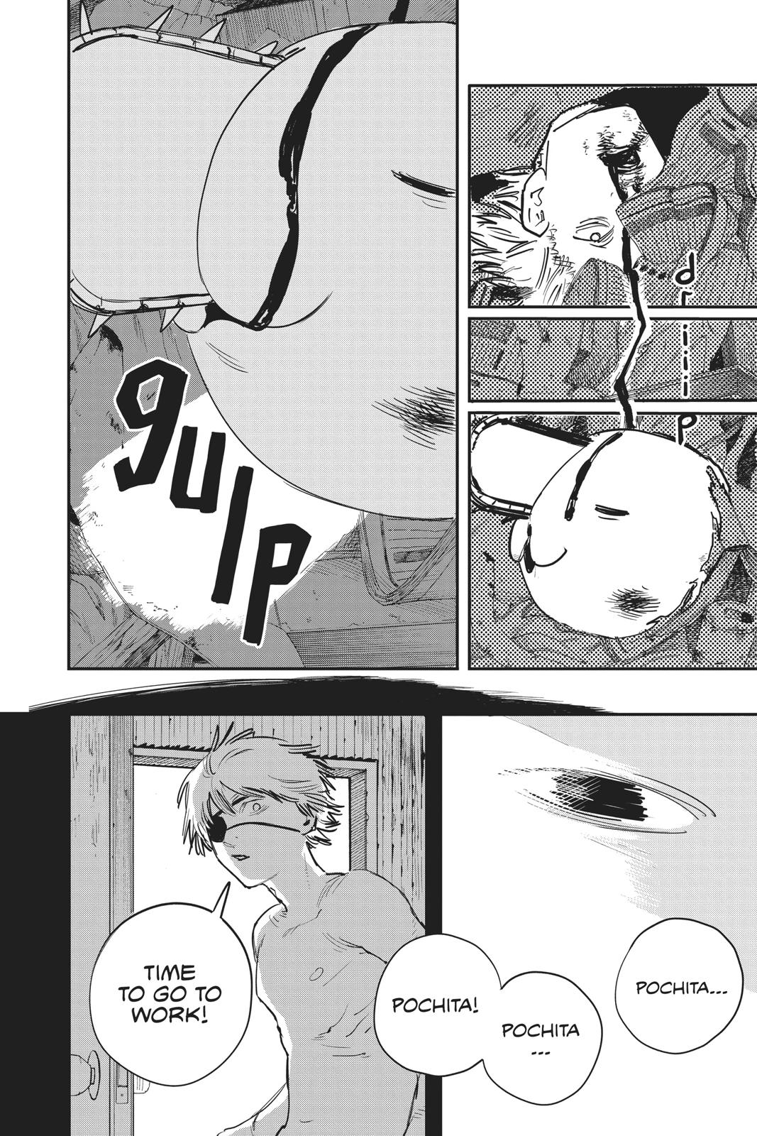 Chainsaw Man Manga Chapter 1 page 32 - Dog & Chainsaw scene