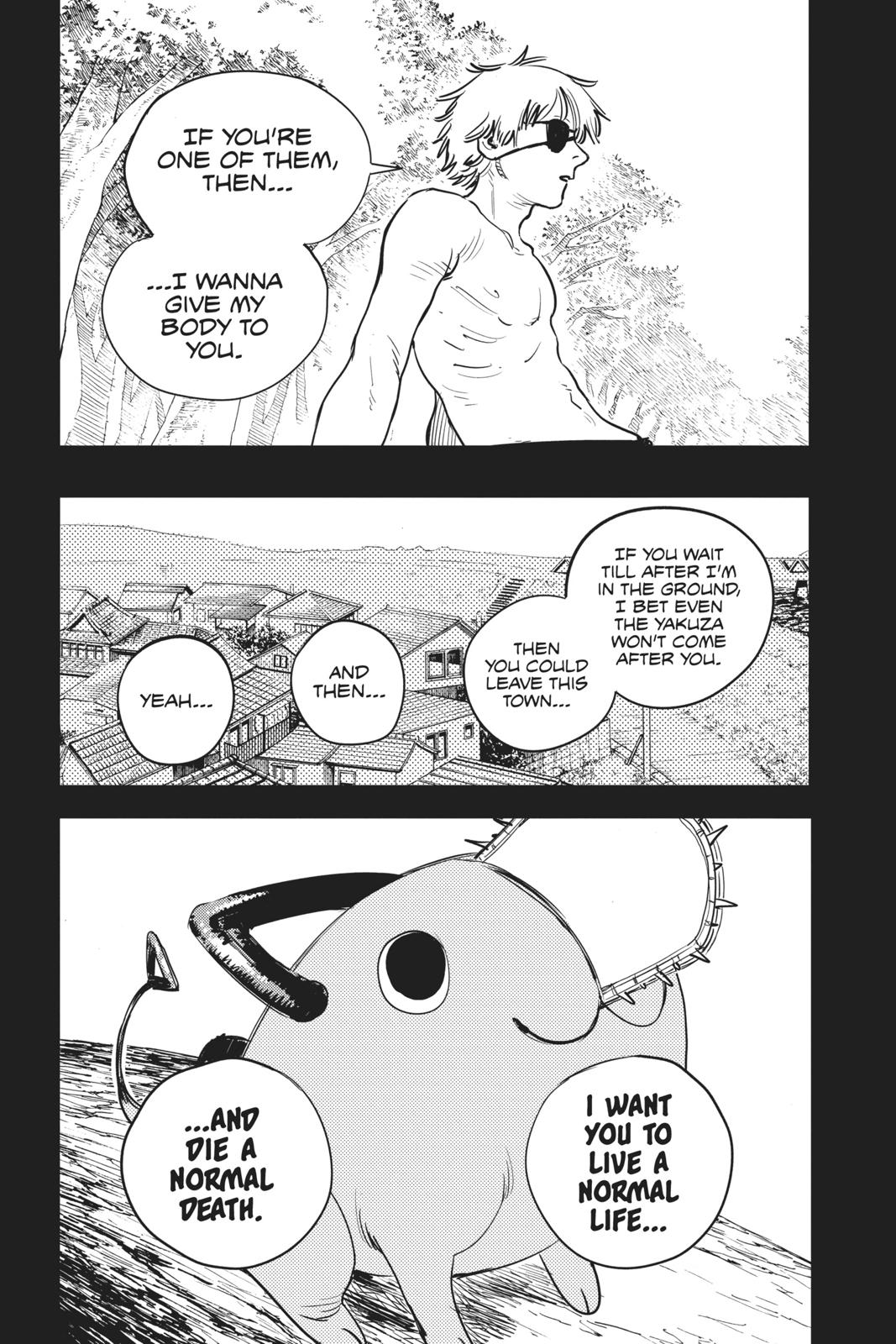 Chainsaw Man Manga Chapter 1 page 35 - Dog & Chainsaw scene