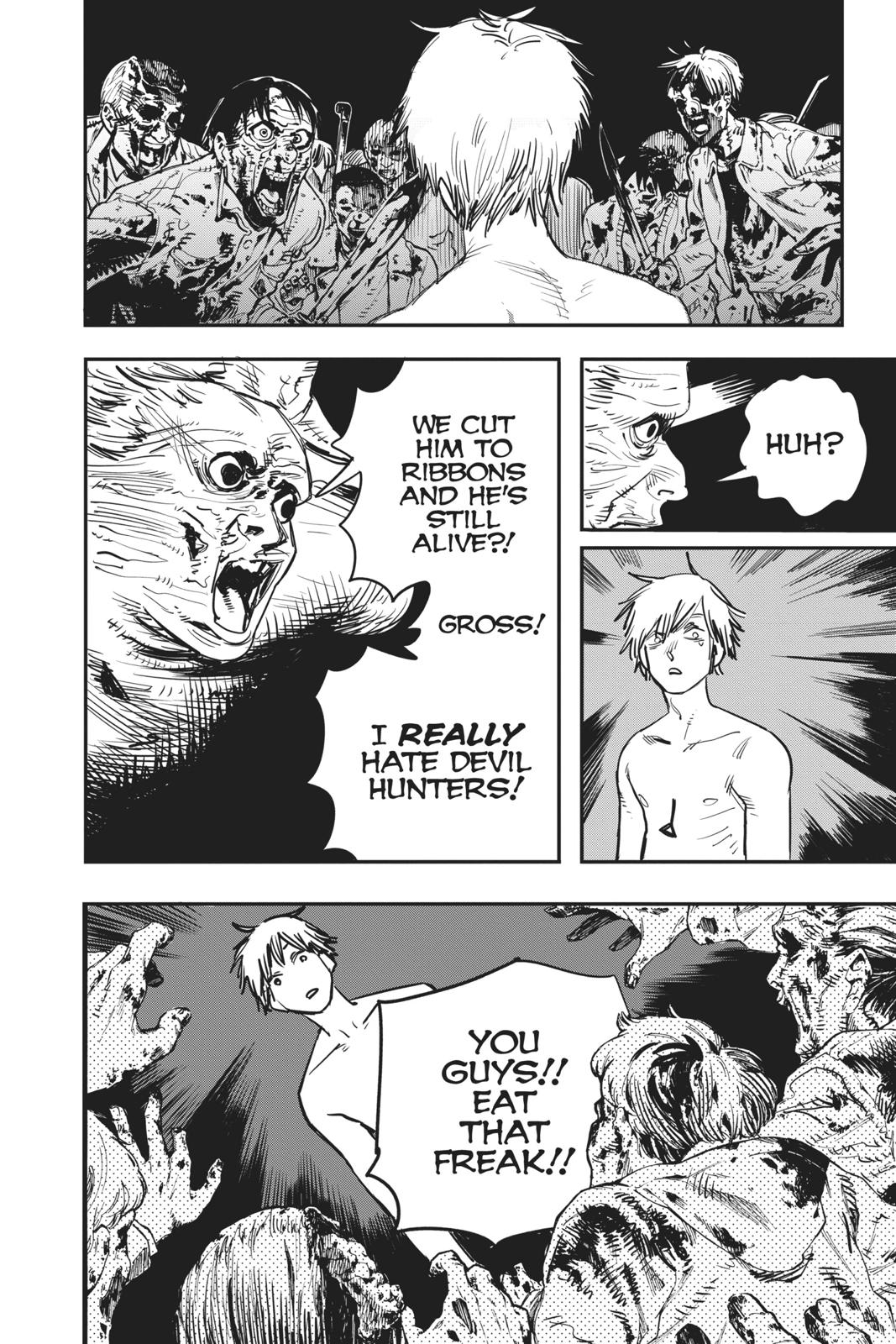 Chainsaw Man Manga Chapter 1 page 42 - Dog & Chainsaw scene