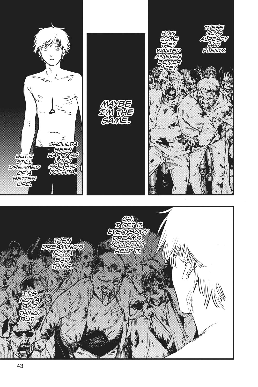 Chainsaw Man Manga Chapter 1 page 43 - Dog & Chainsaw scene