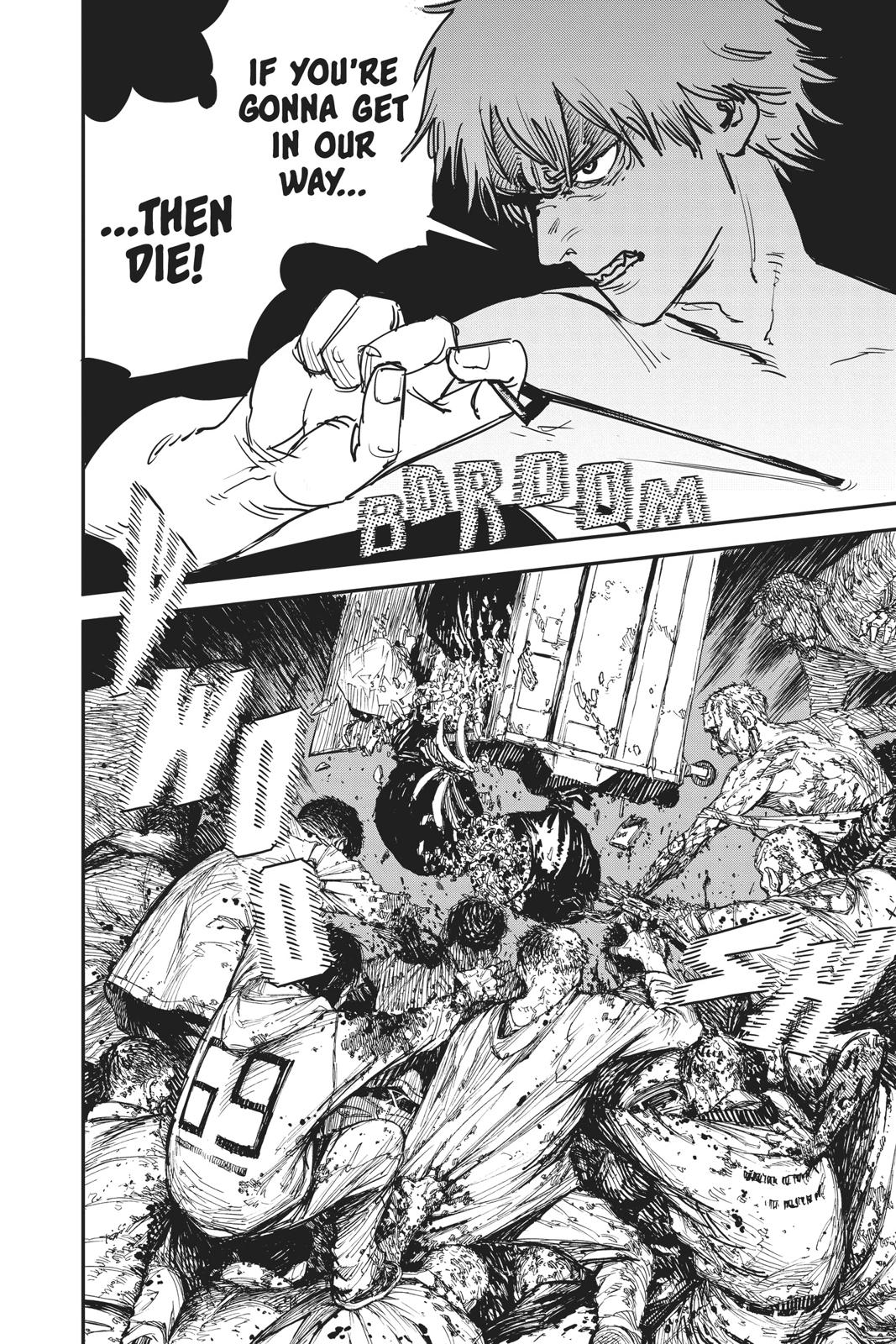 Chainsaw Man Manga Chapter 1 page 44 - Dog & Chainsaw scene