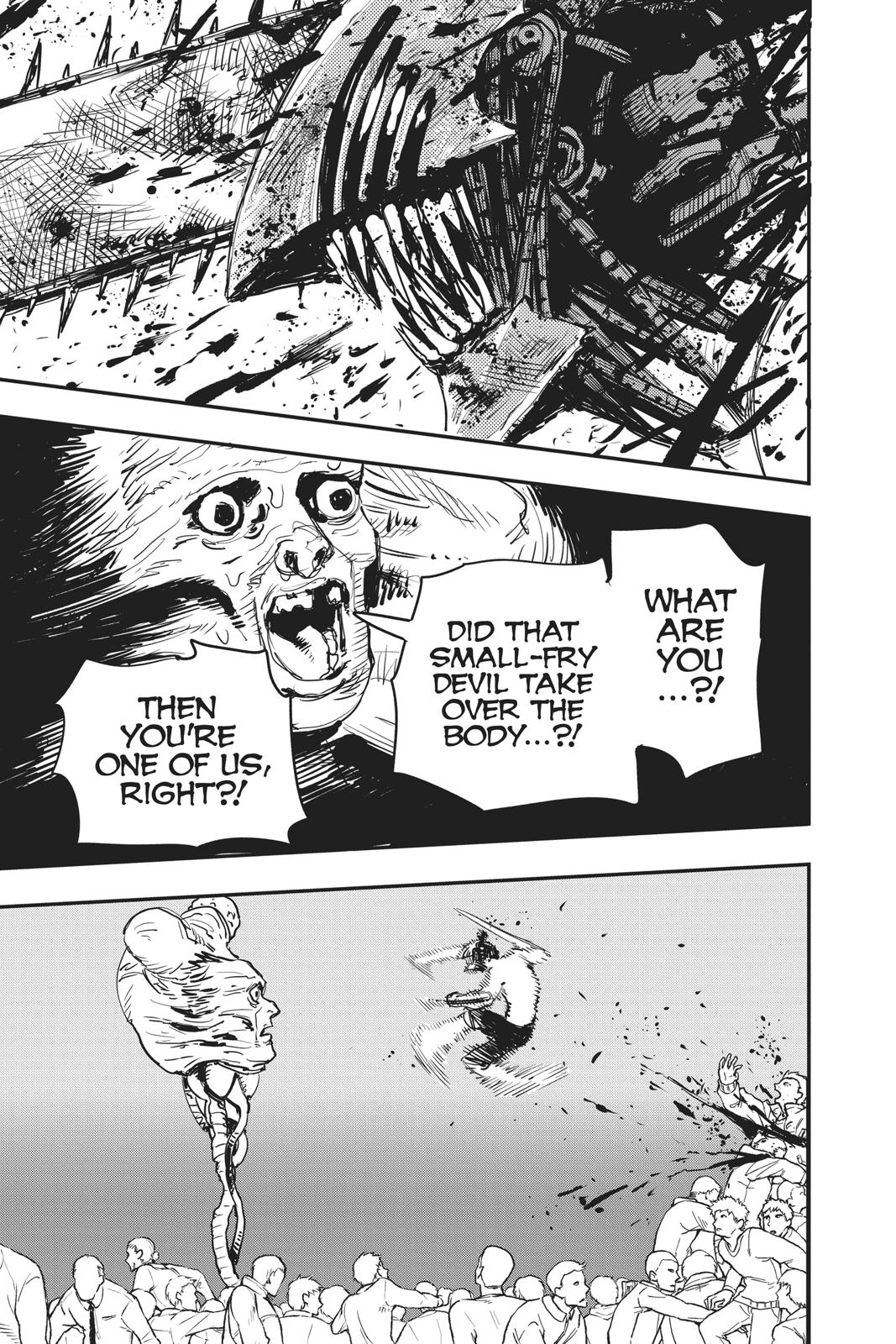 Chainsaw Man Manga Chapter 1 page 47 - Dog & Chainsaw scene