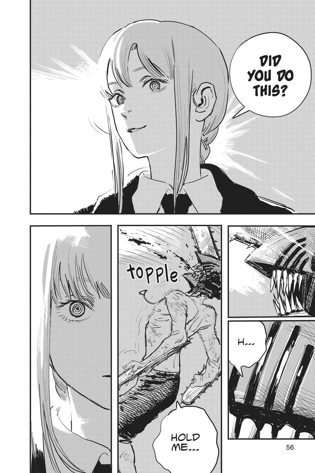 Chainsaw Man Manga Chapter 1 page 54 - Dog & Chainsaw scene