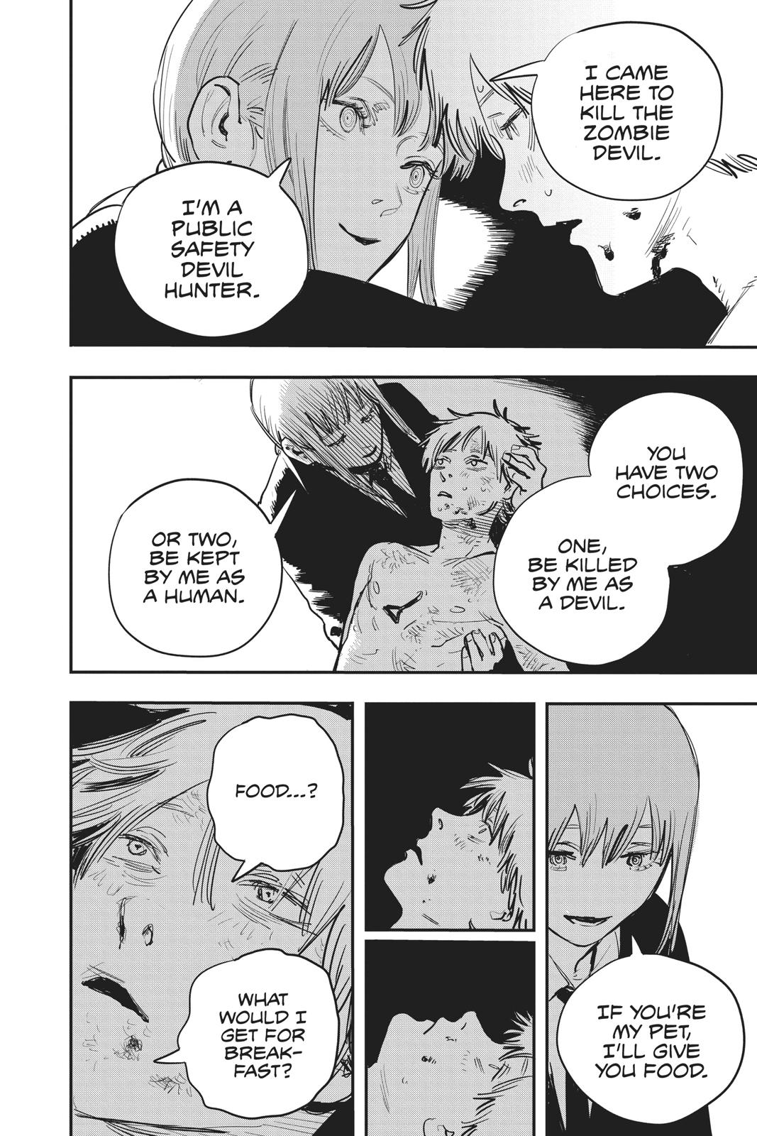 Chainsaw Man Manga Chapter 1 page 56 - Dog & Chainsaw scene