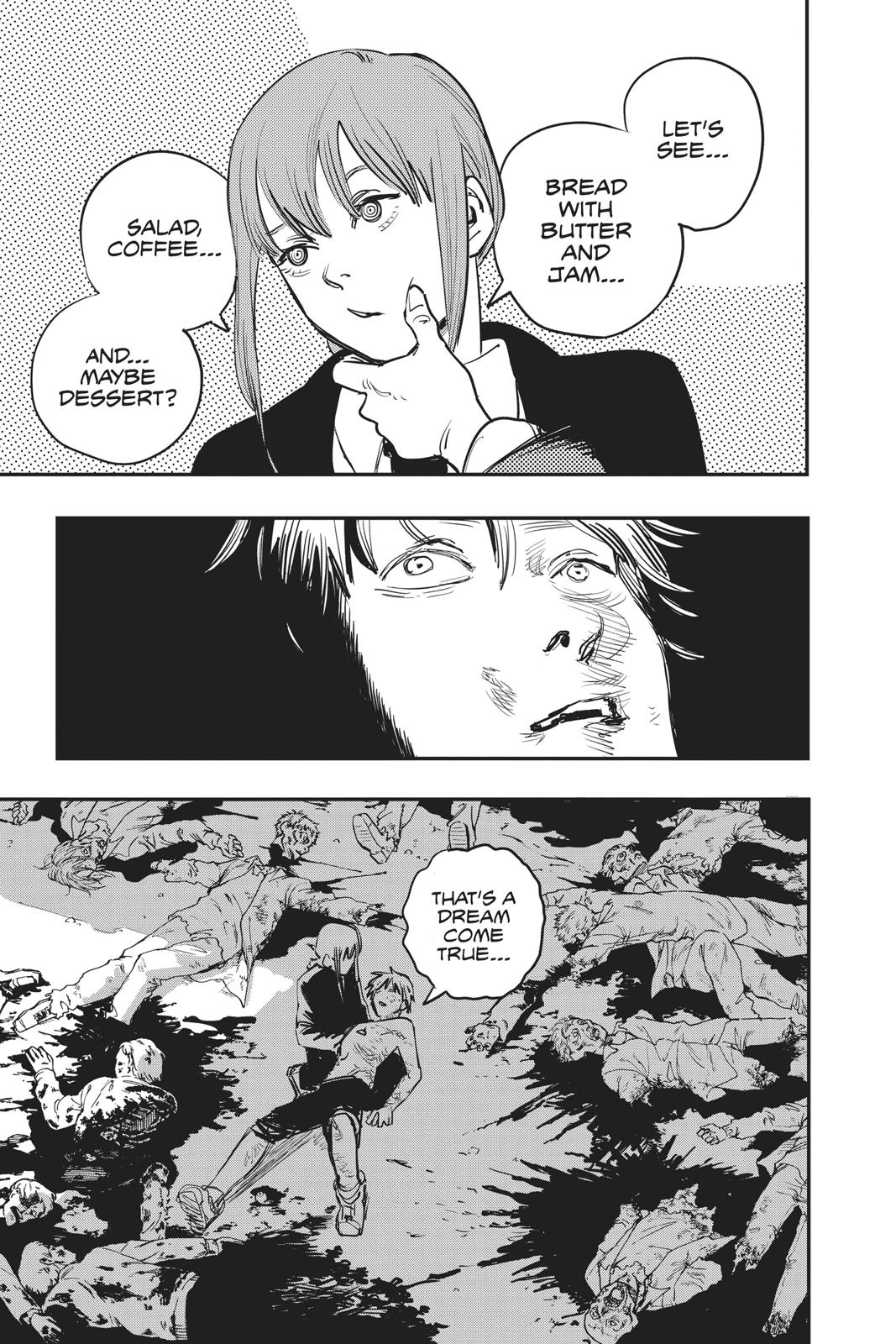 Chainsaw Man Manga Chapter 1 page 57 - Dog & Chainsaw scene