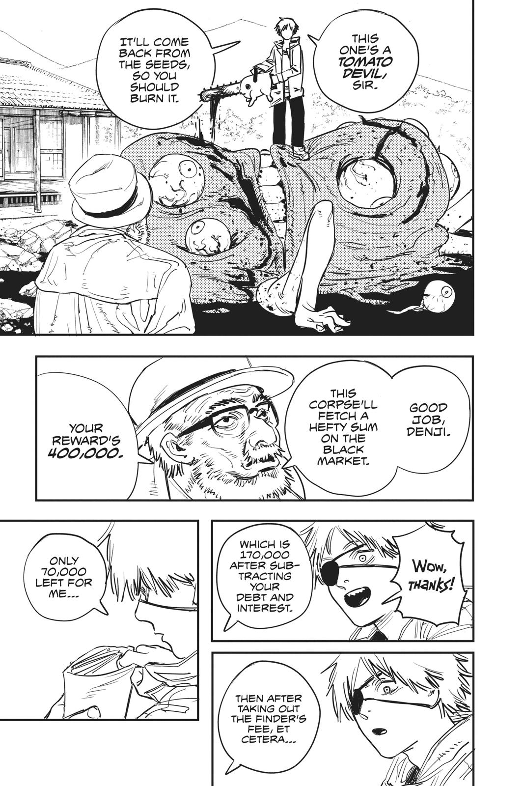 Chainsaw Man Manga Chapter 1 page 9 - Dog & Chainsaw scene