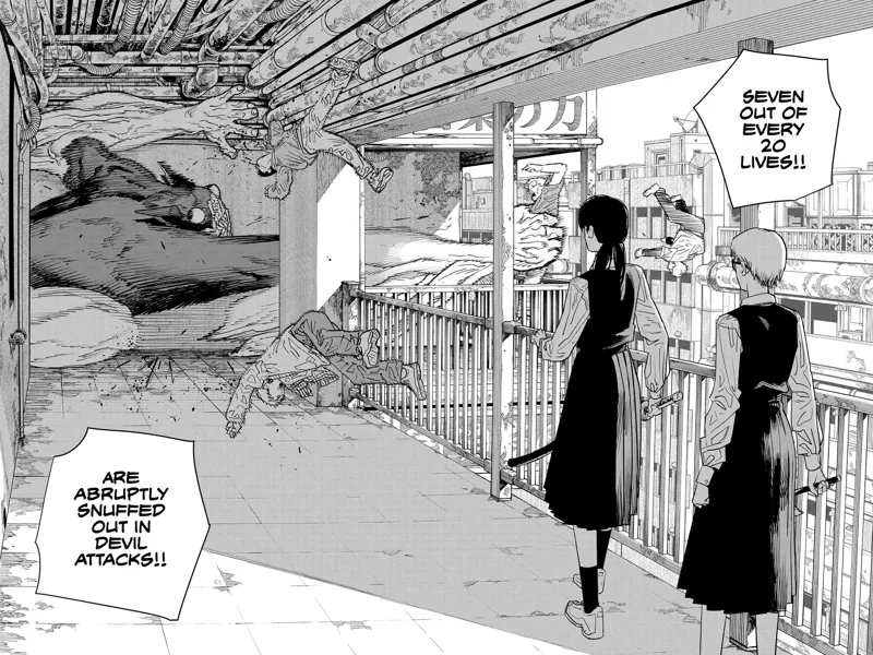 Chainsaw Man Manga Chapter 101 page 13 - Afterschool Devil Hunters scene