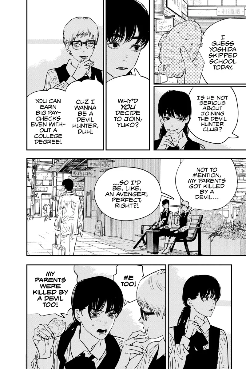 Chainsaw Man Manga Chapter 101 page 3 - Afterschool Devil Hunters scene