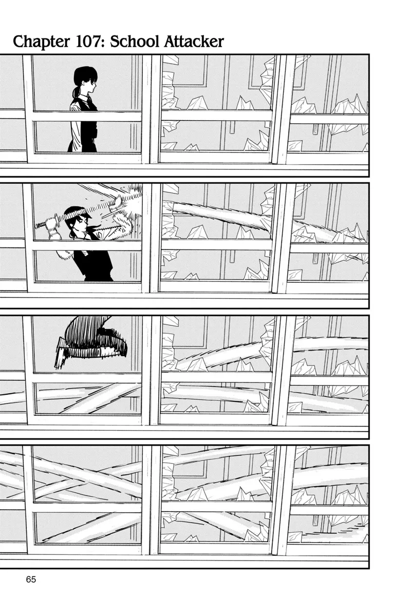 Chainsaw Man Manga Chapter 107 page 1 - School Attacker scene