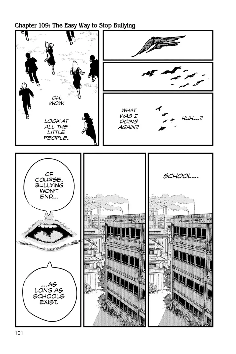 Chainsaw Man Manga Chapter 109 page 1 - The Easy Wat to Stop Bullying scene