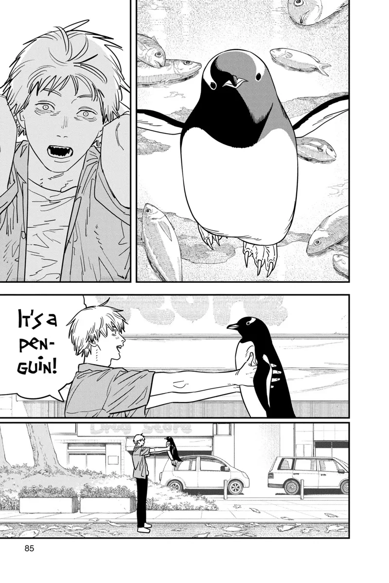 Chainsaw Man Manga Chapter 117 page 2 - Penguin and Weapon scene