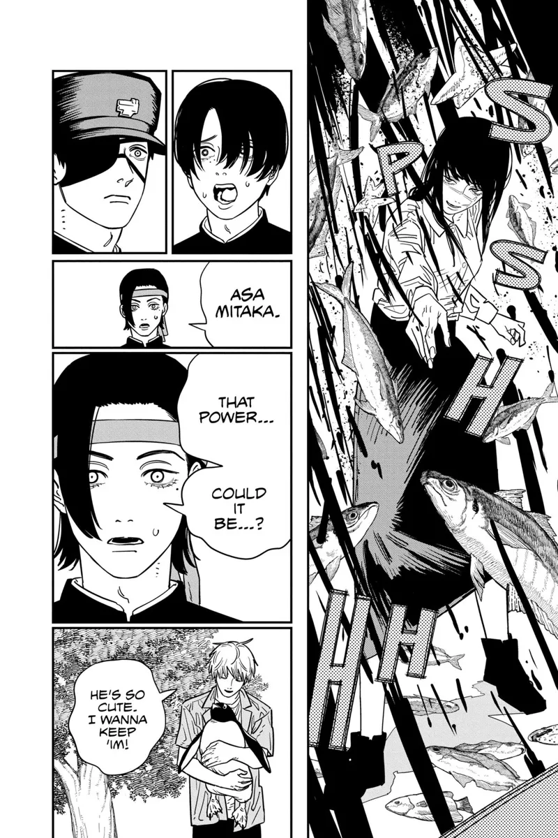 Chainsaw Man Manga Chapter 117 page 9 - Penguin and Weapon scene