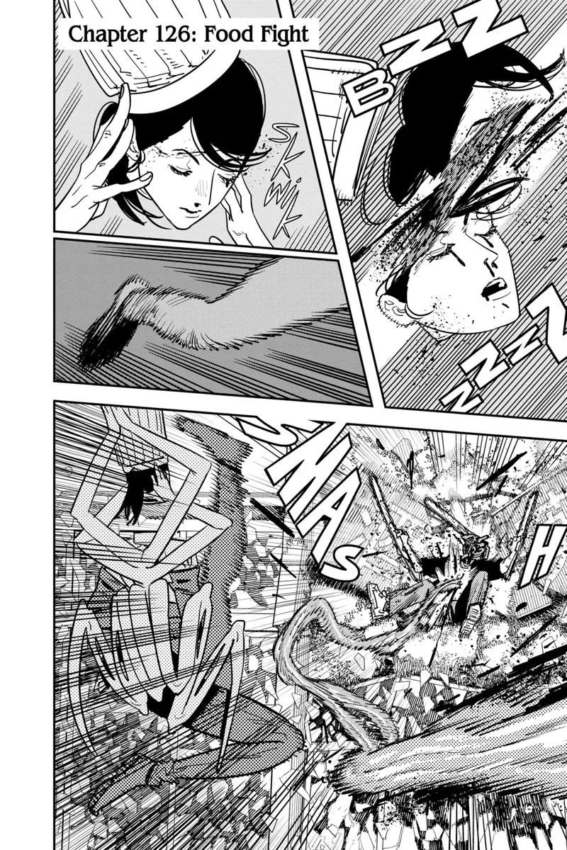 Chainsaw Man Manga Chapter 126 page 1 - Food Fight scene