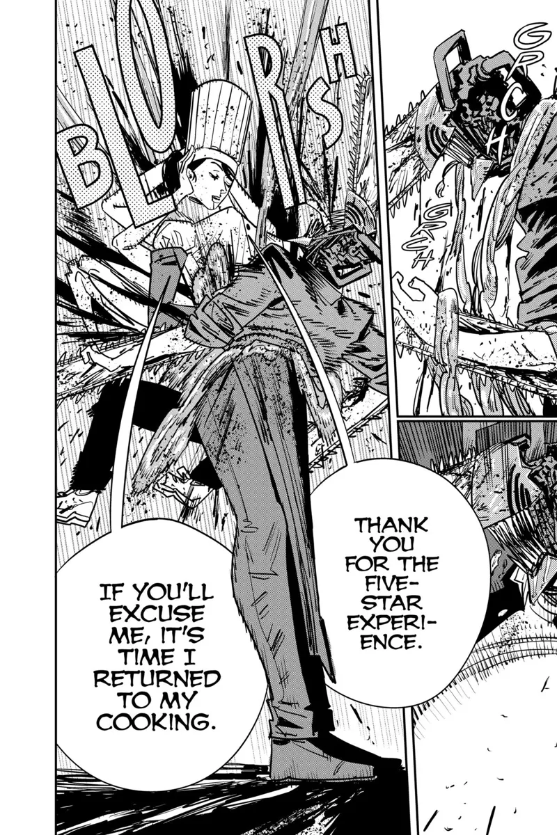 Chainsaw Man Manga Chapter 126 page 10 - Food Fight scene
