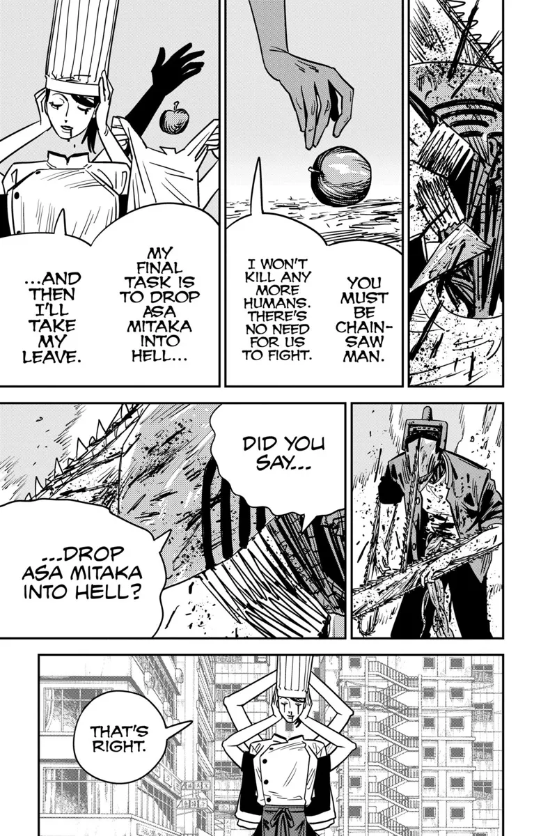 Chainsaw Man Manga Chapter 126 page 2 - Food Fight scene