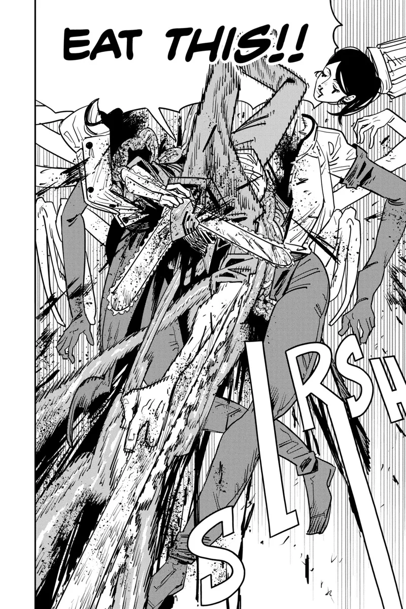 Chainsaw Man Manga Chapter 126 page 7 - Food Fight scene
