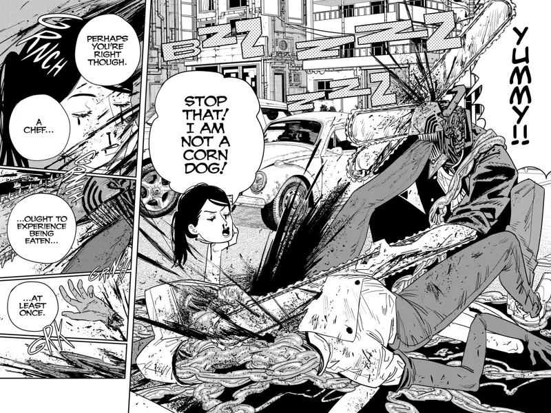 Chainsaw Man Manga Chapter 126 page 9 - Food Fight scene