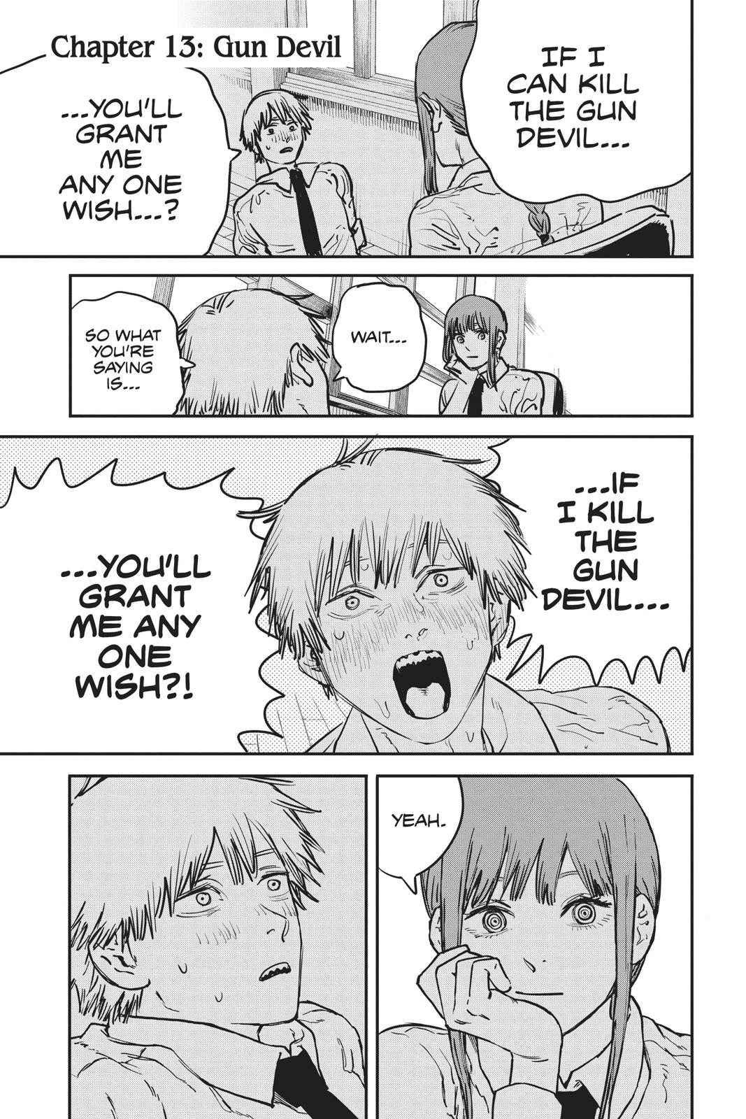 Chainsaw Man Manga Chapter 13 page 1 - Gun Devil scene