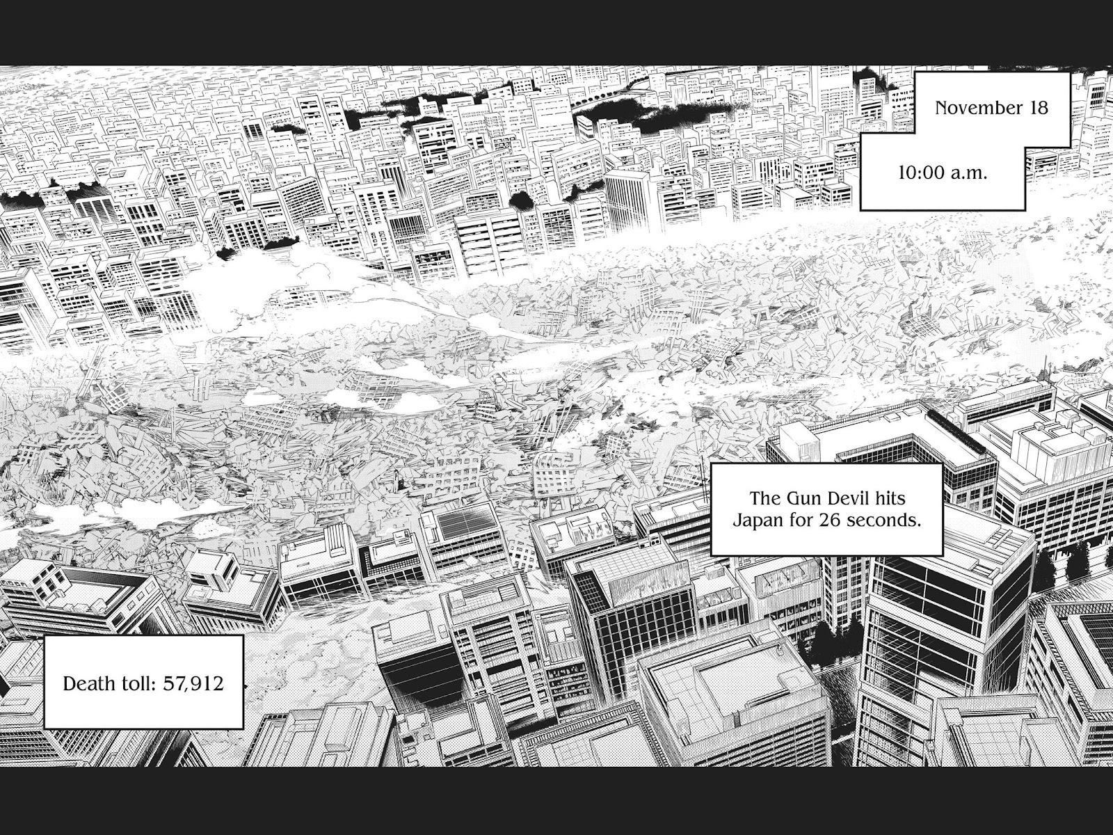 Chainsaw Man Manga Chapter 13 page 10 - Gun Devil scene