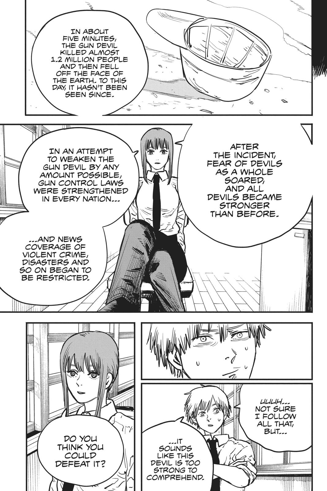 Chainsaw Man Manga Chapter 13 page 12 - Gun Devil scene
