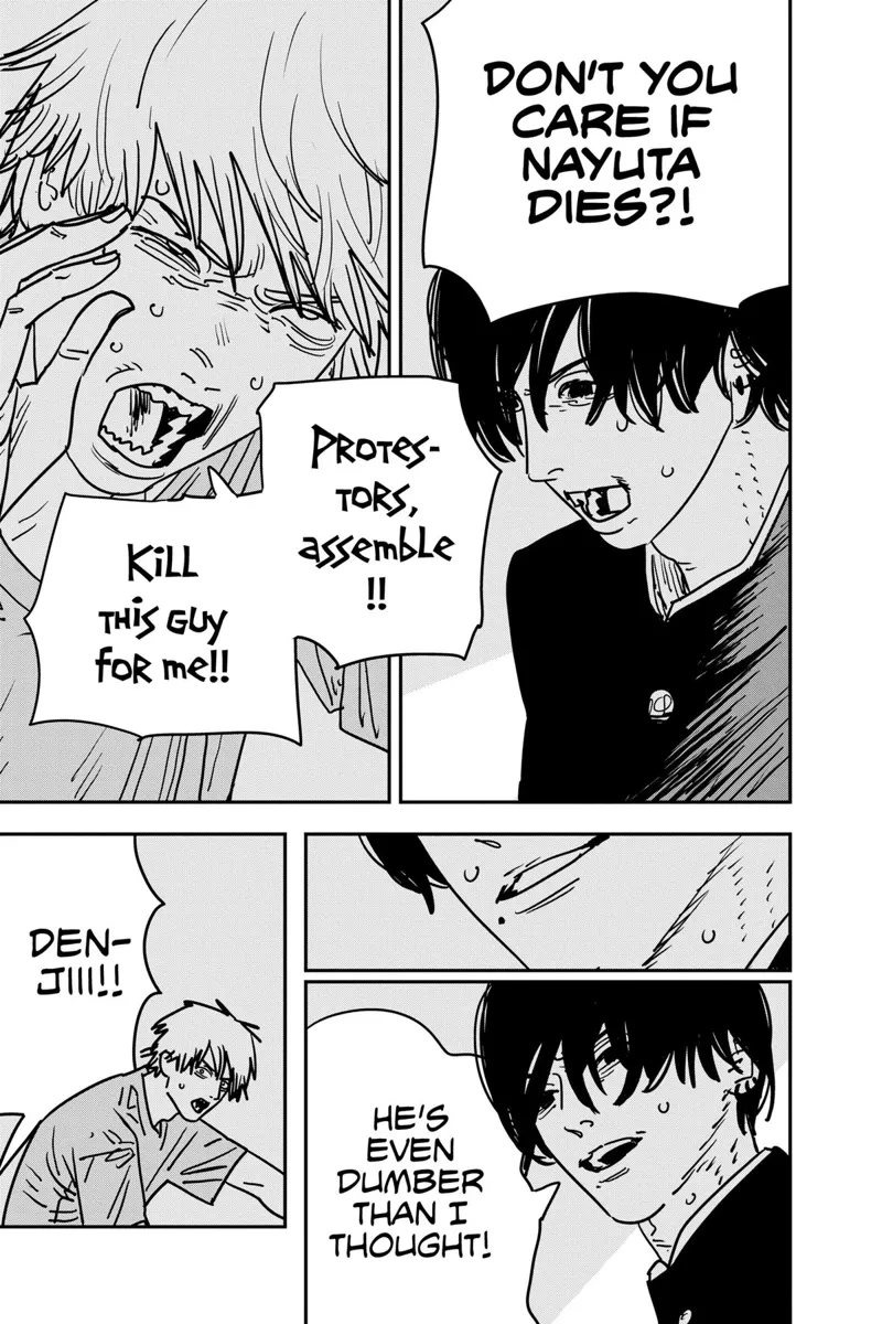 Chainsaw Man Manga Chapter 133 page 12 - Chainsaw Man Protest scene