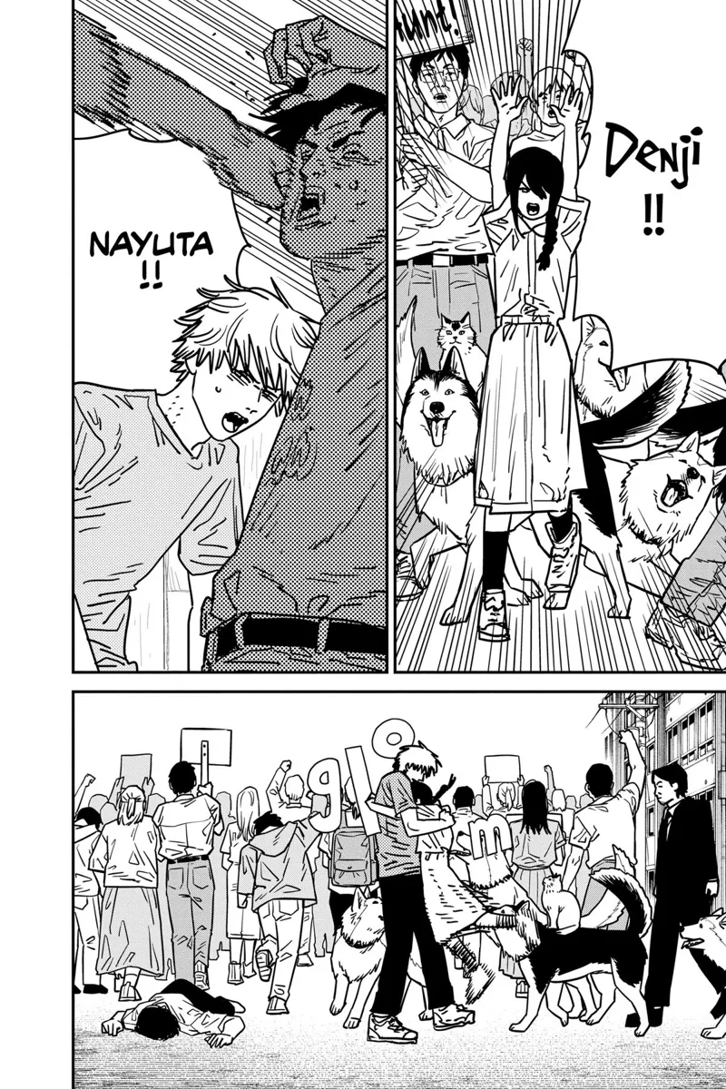 Chainsaw Man Manga Chapter 133 page 13 - Chainsaw Man Protest scene