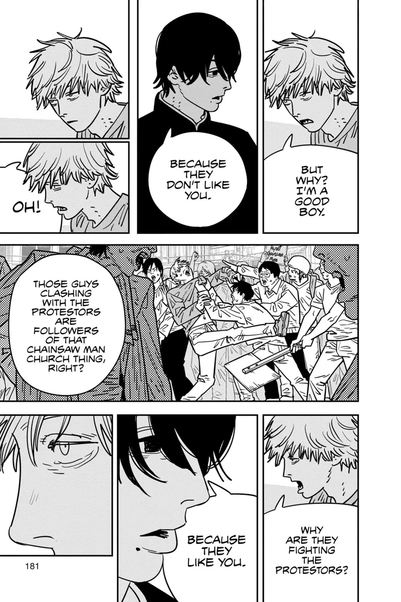 Chainsaw Man Manga Chapter 133 page 2 - Chainsaw Man Protest scene
