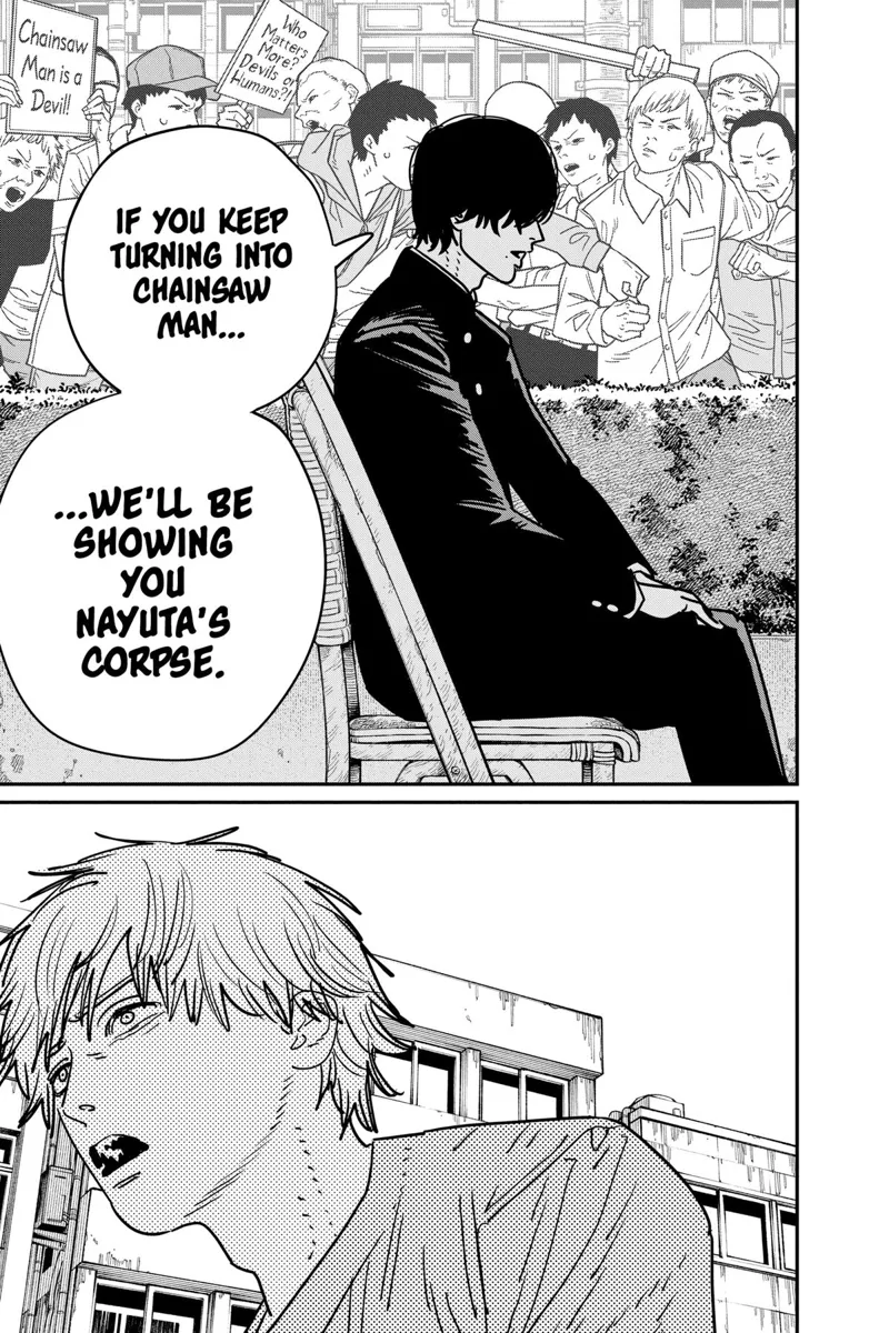 Chainsaw Man Manga Chapter 133 page 6 - Chainsaw Man Protest scene