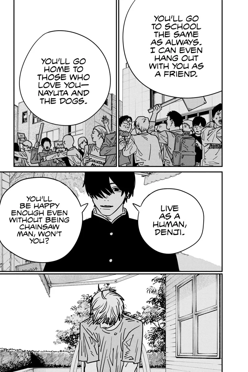Chainsaw Man Manga Chapter 133 page 8 - Chainsaw Man Protest scene