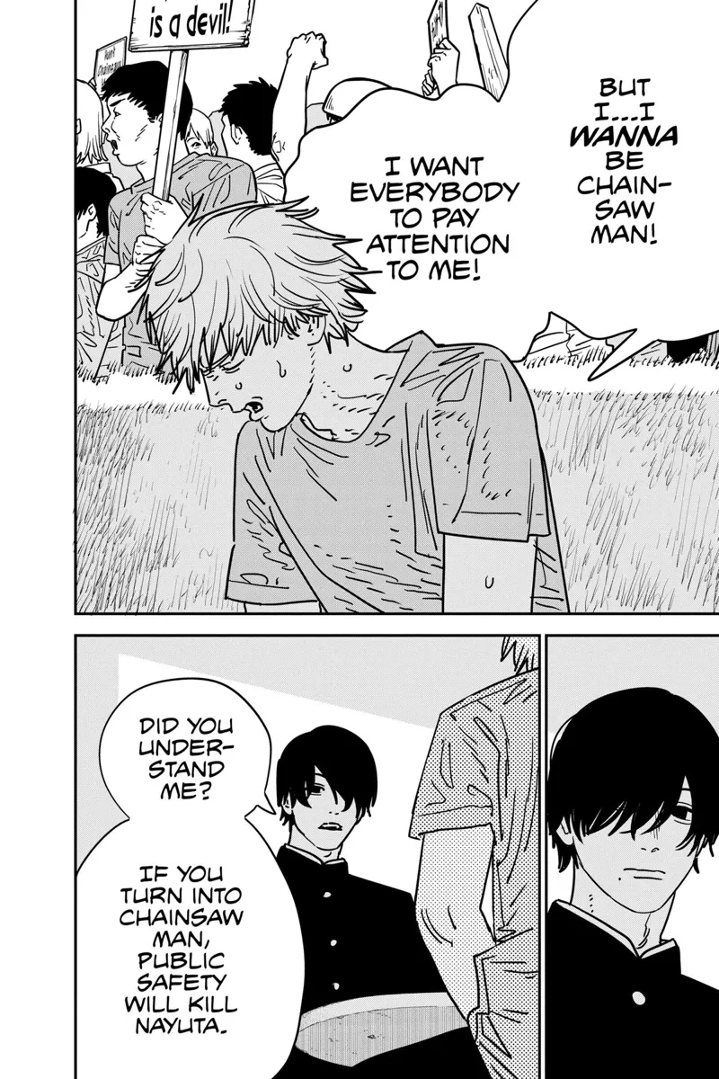 Chainsaw Man Manga Chapter 133 page 9 - Chainsaw Man Protest scene