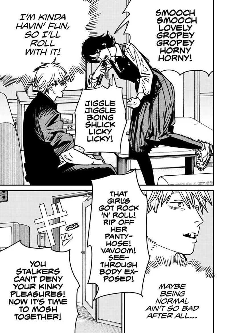 Chainsaw Man Manga Chapter 137 page 9 - Chu Chu Lovely Muni Muni Mura Mura scene