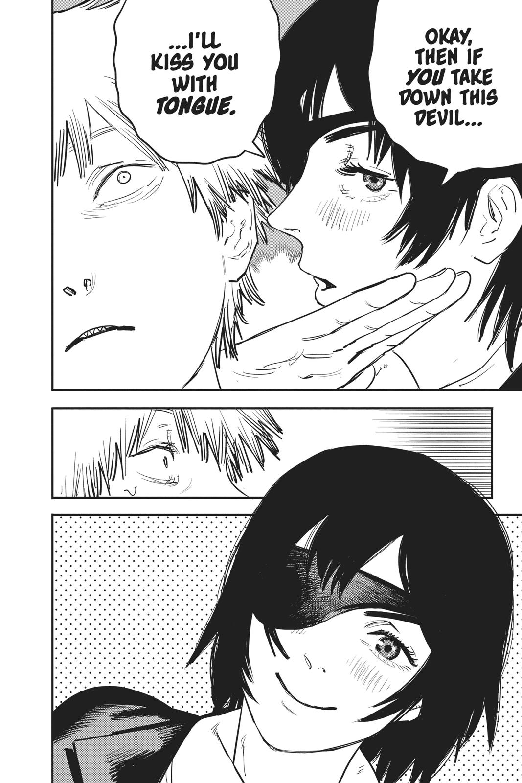Chainsaw Man Manga Chapter 14 page 8 - French Kiss scene