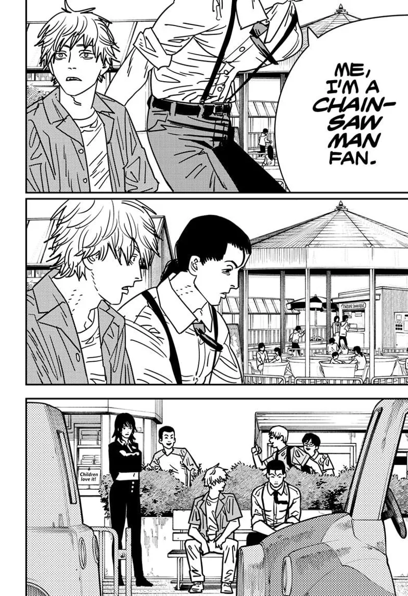 Chainsaw Man Manga Chapter 142 page 10 - Denji Fan Club scene