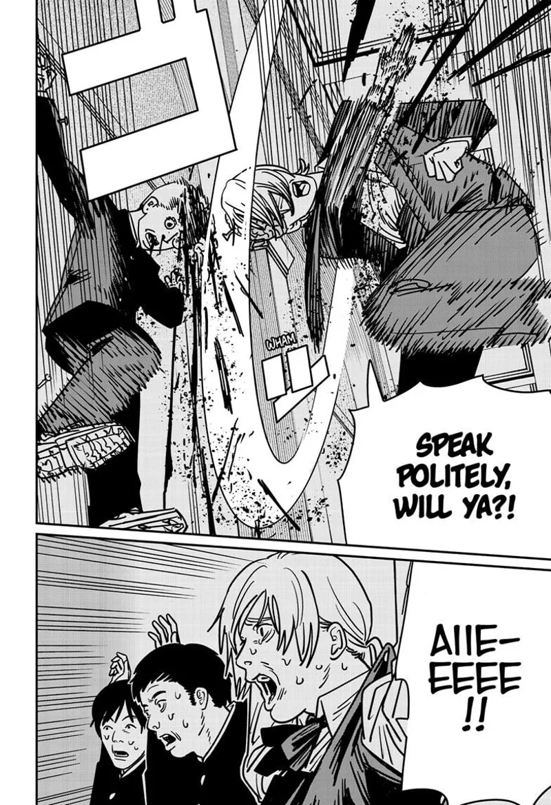 Chainsaw Man Manga Chapter 144 page 10 - Guns, Nails, Katana scene