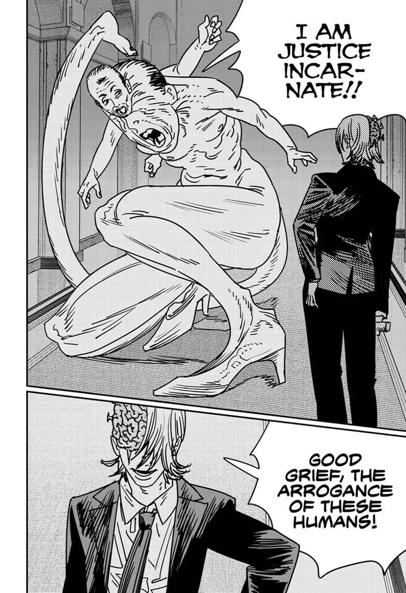 Chainsaw Man Manga Chapter 144 page 12 - Guns, Nails, Katana scene