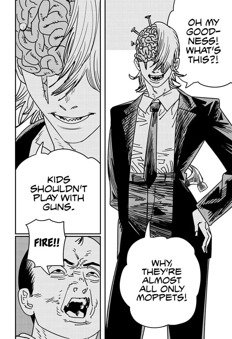 Chainsaw Man Manga Chapter 144 page 4 - Guns, Nails, Katana scene