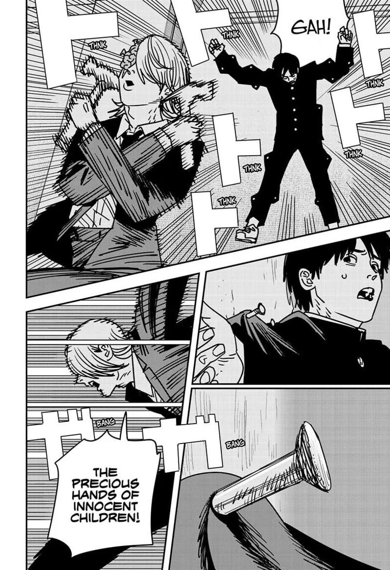 Chainsaw Man Manga Chapter 144 page 6 - Guns, Nails, Katana scene