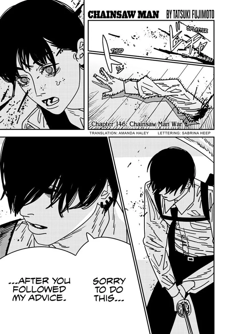 Chainsaw Man Manga Chapter 146 page 1 - Chainsaw Man War scene