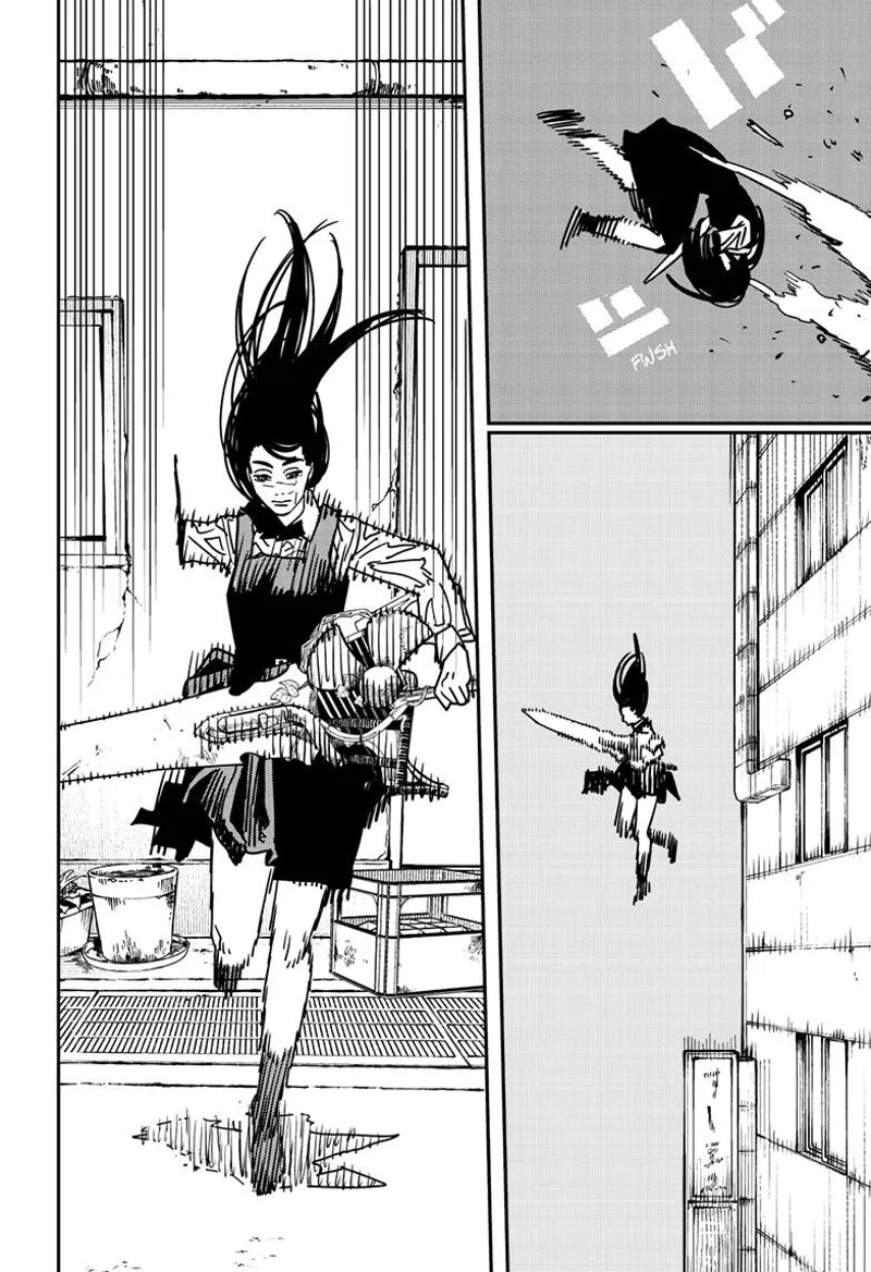 Chainsaw Man Manga Chapter 148 page 16 - Room 606 Sword scene