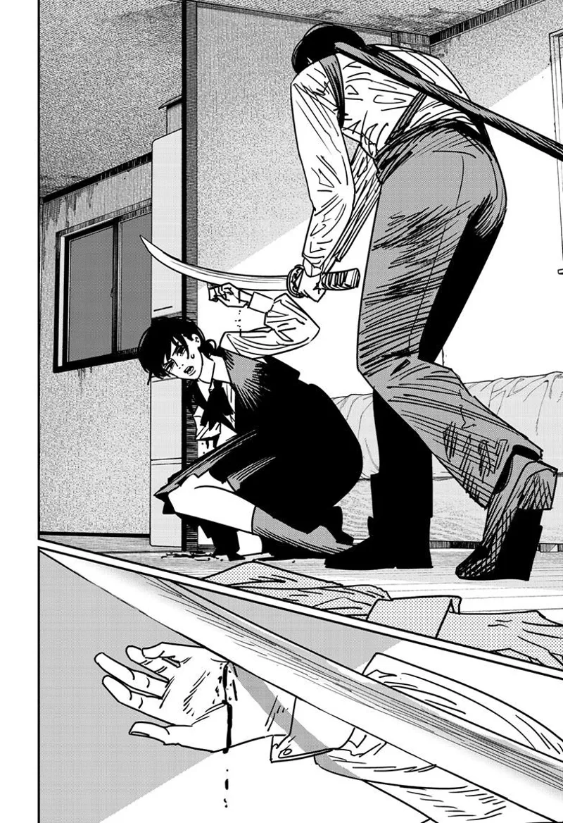 Chainsaw Man Manga Chapter 148 page 8 - Room 606 Sword scene