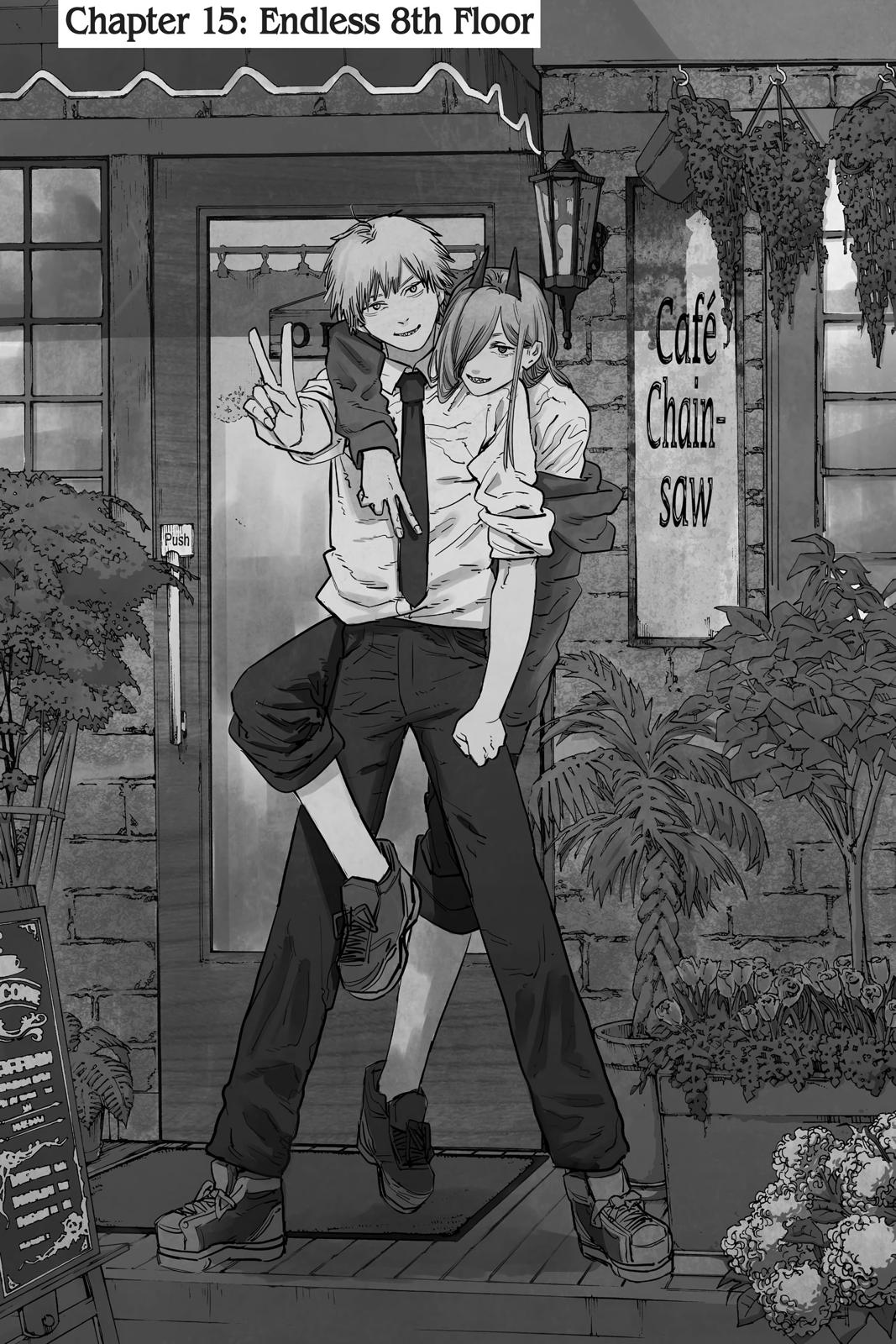 Chainsaw Man Manga Chapter 15 page 1 - Endless 8th Floor scene