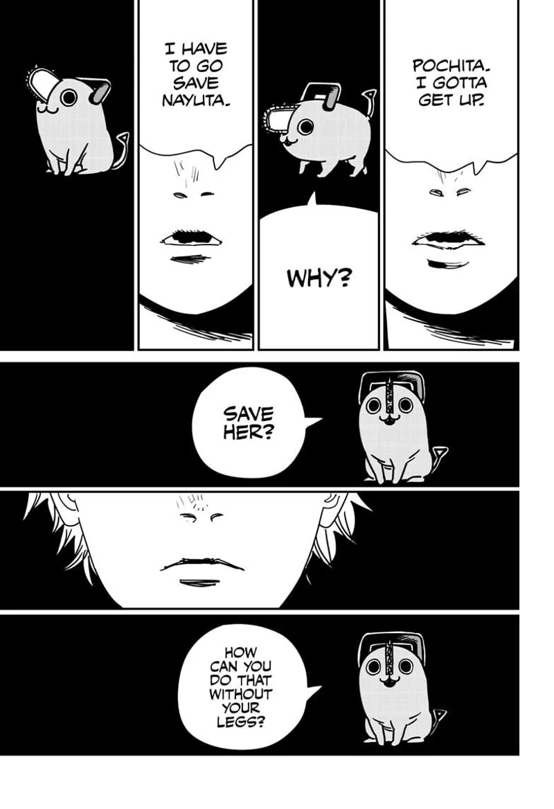 Chainsaw Man Manga Chapter 156 page 10 - Whup Whup Whup Whup Bzzz Split Split scene